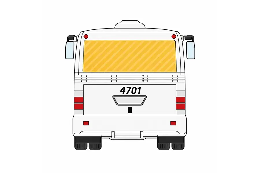 Zadná okenná reklamná plocha autobusu